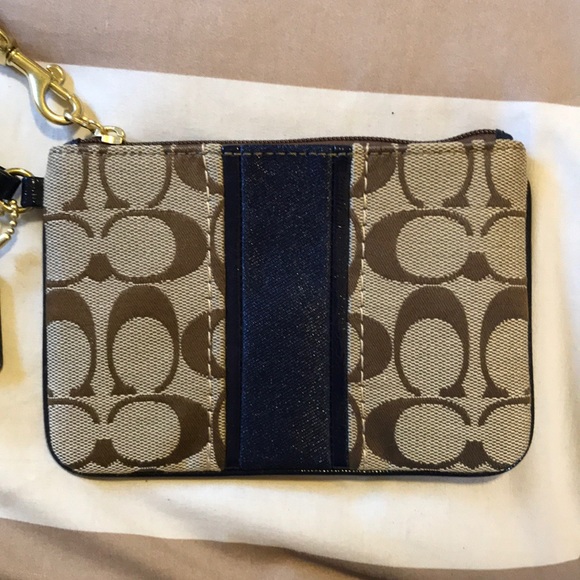 Coach Handbags - Navy Khaki Coach Wristlet NWT